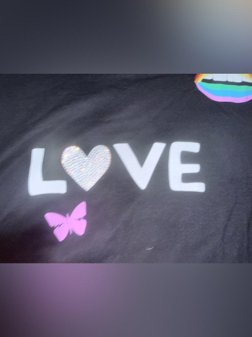 Lauren Moshi Black 'Love Rainbow' Graphic Tee - Picture 3 of 8